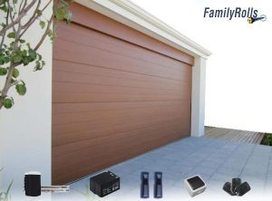 Γκαραζόπορτα Οροφής Πολύσπαστη πλάτος 6000 * 2400 ύψος Χρώμα Ξύλου