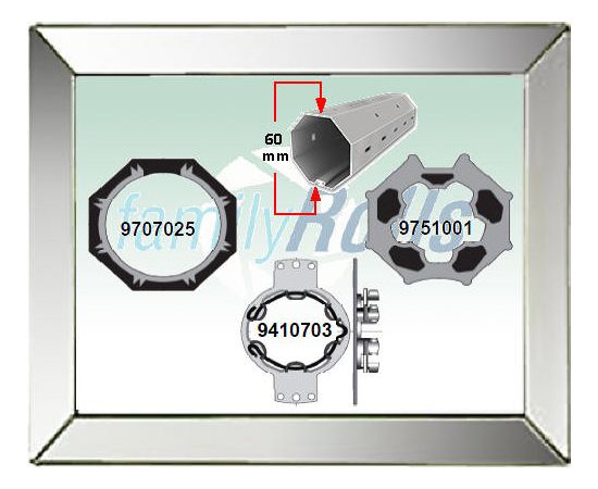 Σετ Ανταπτορες Somfy Φ45 σε Φ 60 mm Οκτάγων Αξωνα