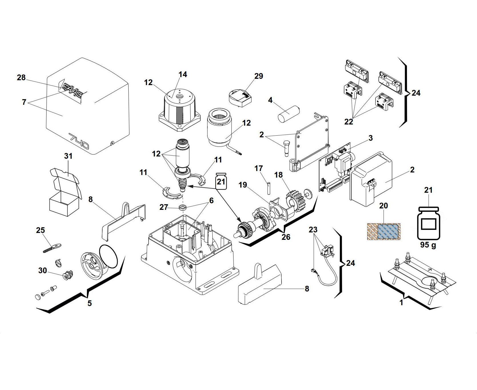 Faac Μοτερ συρόμενης πόρτας εώς 500 Kg Set 07 - Image 5