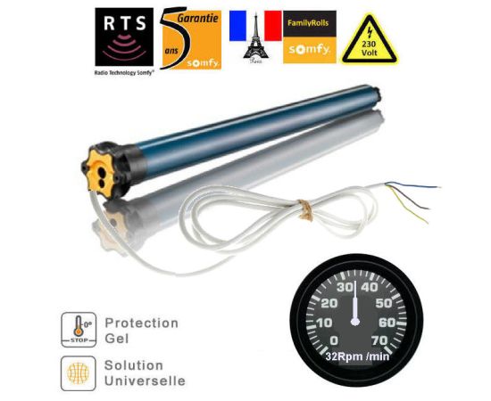 SOMFY 1039447 ALTUS 50 RTS 15/32 8Kgr Ασυρματο Μοτερ για Roler