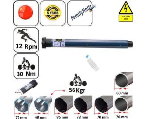 Μοτερ Ασύρματο Ρολων Τεντών 30Nm Εως 56 Kgr AM45-30-12-E