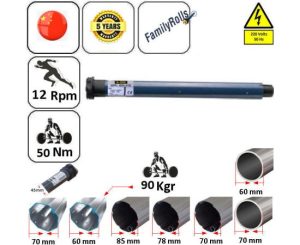 Μοτερ Ρολων Τεντών  50Nm Εως 90Kgr AM45-50-12-G