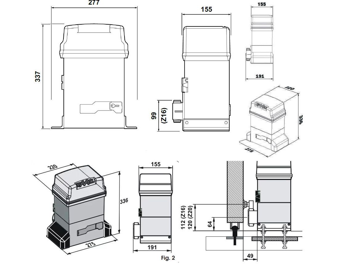 Faac Μοτερ συρόμενης πόρτας εώς 1800 Kg / oil Set 06 - Image 2