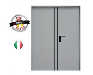Πυράντοχη Πόρτα 180*215 δίφυλλη (90+90εκ) 120 λεπτών αντοχής  σε χρώμα Ral 9002  οχι για εξωτερική χρήση  NNZ2-180-215-120