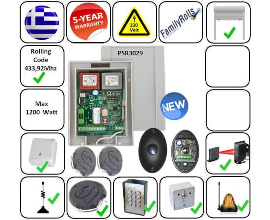 Πίνακας PSR3029-SET3 Ελέγχου Ρολου - Γκαραζοπορτας