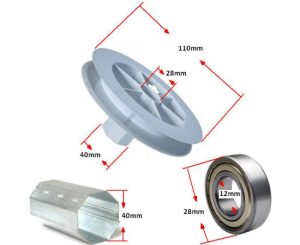 Τροχαλία για Ιμάντες Πλαστικό ως 12 Kgr REEL-110-40 - OEM