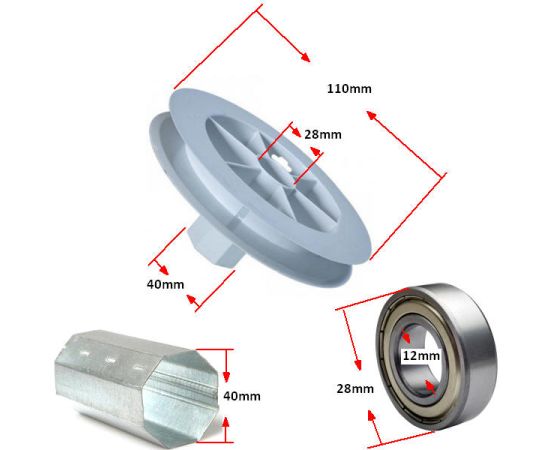 Τροχαλία για Ιμάντες Πλαστικό ως 12 Kgr REEL-110-40 - OEM