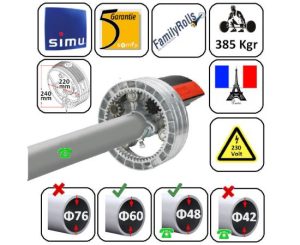 ΚΕΝΤΡΙΚΑ ΜΟΤΕΡ ΡΟΛΑ ΓΚΑΡΑΖΟΠΟΡΤΑΣ 200Nm  385kgr για  Φ60 & Φ48 & Φ50 SIMU-S2007129