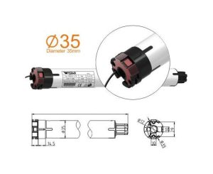 EDOOR Μοτερ  Κουρτινας Roman  Ασύρματο EDER-35-6-19-R-SOLO